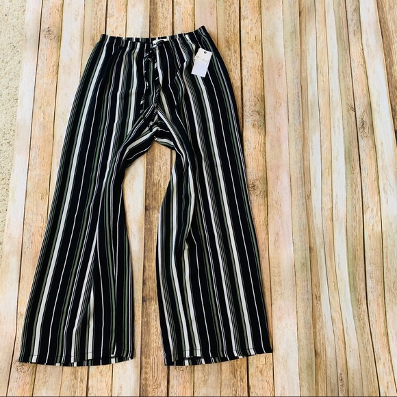 Ultra Flirt Pants - Ultra Flirt Soft Comfy Wide leg Stripe Pants XS